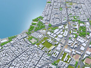 Thessaloniki city greece 30km 3D Model