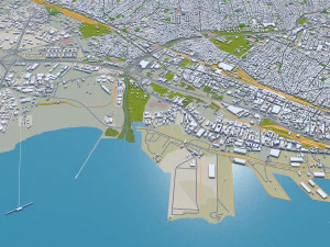 Thessaloniki city greece 30km 3D Model