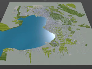 Thessaloniki city greece 30km 3D Model