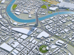 Tianjin city china 270km 3Dモデル