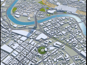 Tianjin city china 270km 3D Model