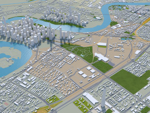 Tianjin city china 270km 3D Model