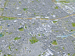 Tilburg city netherlands 50km Model 3D