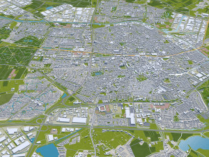 Tilburg city netherlands 50km Model 3D