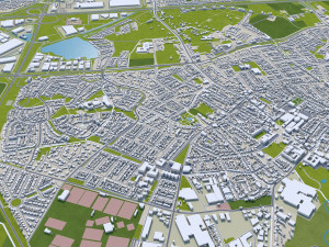 Tilburg city netherlands 50km Model 3D