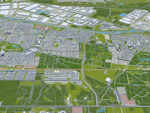 Tilburg city netherlands 50km Model 3D