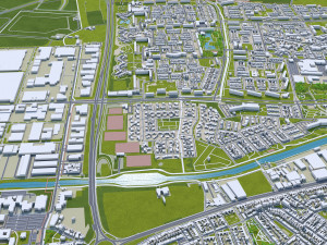 Tilburg city netherlands 50km Model 3D