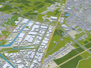 Tilburg city netherlands 50km Model 3D