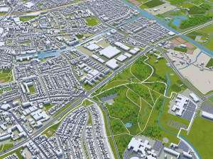 Tilburg city netherlands 50km Model 3D