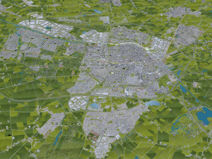 Tilburg city netherlands 50km Model 3D