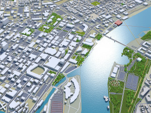 Toledo city ohio usa 40km 3D Model