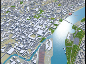 Toledo city ohio usa 40km 3D Model