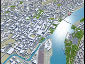 Toledo city ohio usa 40km 3D Model