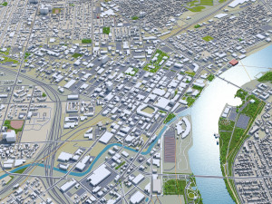 Toledo city ohio usa 40km 3D Model