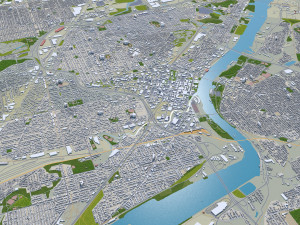 Toledo city ohio usa 40km 3D Model