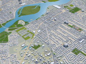 Toledo city ohio usa 40km 3D Model