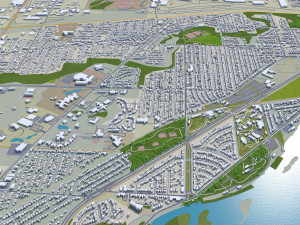 Toledo city ohio usa 40km 3D Model
