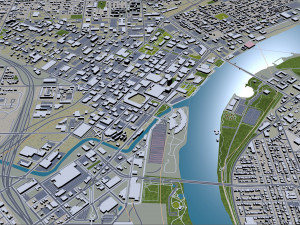 Toledo city ohio usa 40km 3D Model