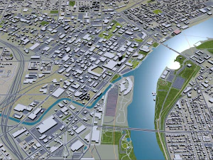 Toledo city ohio usa 40km 3D Model