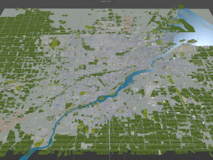 Toledo city ohio usa 40km 3D Model