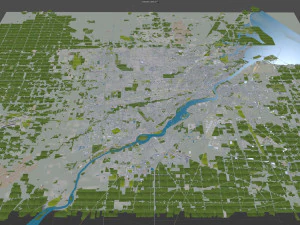 Toledo city ohio usa 40km 3D Model