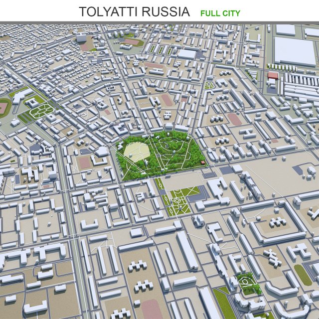 Tolyatti city russia 60km Modèle 3D .c4d .max .obj .3ds .fbx .stl .blend 