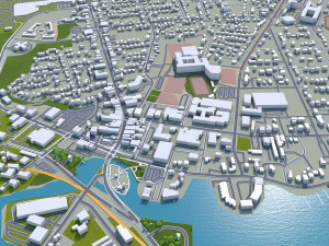Toms river city new jersey usa 60km 3D Model