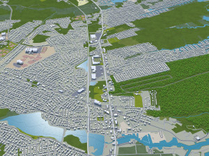 Toms river city new jersey usa 60km 3D Model