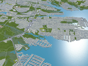 Toms river city new jersey usa 60km 3D Model