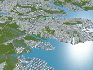 Toms river city new jersey usa 60km 3D Model