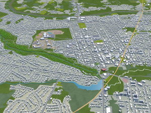 Toms river city new jersey usa 60km 3D Model