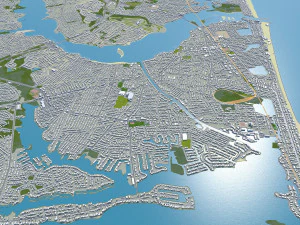 Toms river city new jersey usa 60km 3D Model