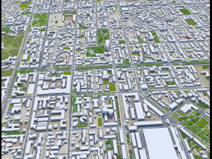Tomsk city russia 60km 3D Model
