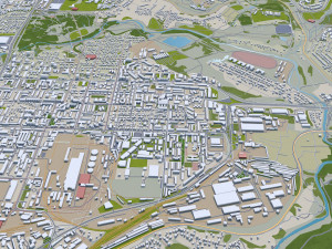 Tomsk city russia 60km 3D Model