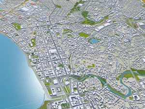 Tomsk city russia 60km 3D Model