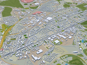 Tomsk city russia 60km 3D Model