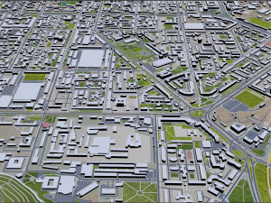 Tomsk city russia 60km 3D Model