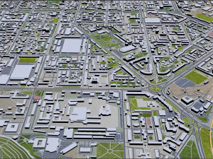Tomsk city russia 60km 3D Model