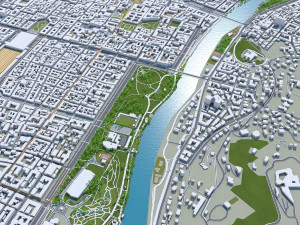 Turyn i Turyn, Włochy 30 km Model 3D