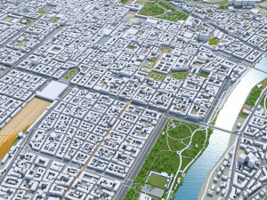 意大利都灵和都灵市 30公里 3D 模型