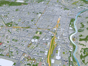 Torino and turin city italy 30km 3D 모델