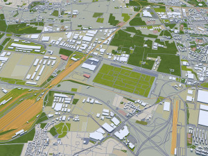 Torino and turin city italy 30km 3D 모델