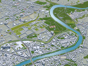 Torino and turin city italy 30km 3D 모델