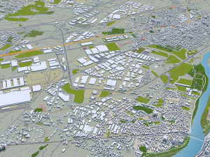 Torino and turin city italy 30km 3D 모델
