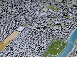 Torino and turin city italy 30km 3D 모델