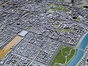 意大利都灵和都灵市 30公里 3D 模型