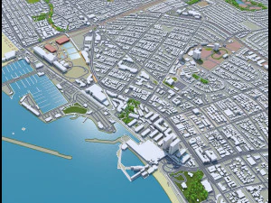 Cidade de Torrance, Calif&oacute;rnia, EUA, 30 km Modelo 3D