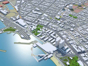 Cidade de Torrance, Calif&oacute;rnia, EUA, 30 km Modelo 3D