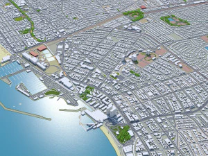 Cidade de Torrance, Calif&oacute;rnia, EUA, 30 km Modelo 3D