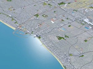 Cidade de Torrance, Calif&oacute;rnia, EUA, 30 km Modelo 3D